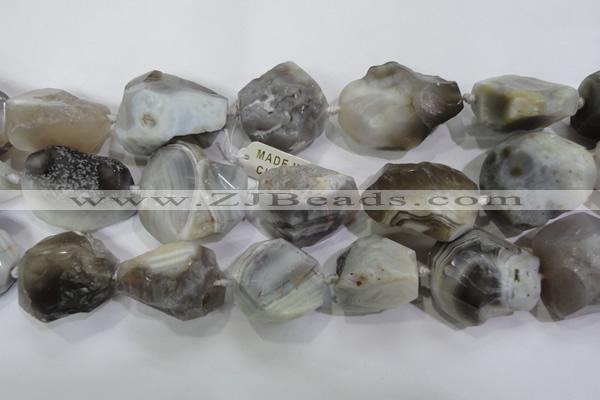 CNG566 28*30mm - 30*40mm faceted nuggets botswana agate beads