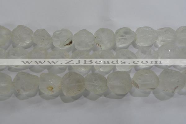 CNG573 15.5 inches 16*18mm nuggets white crystal beads