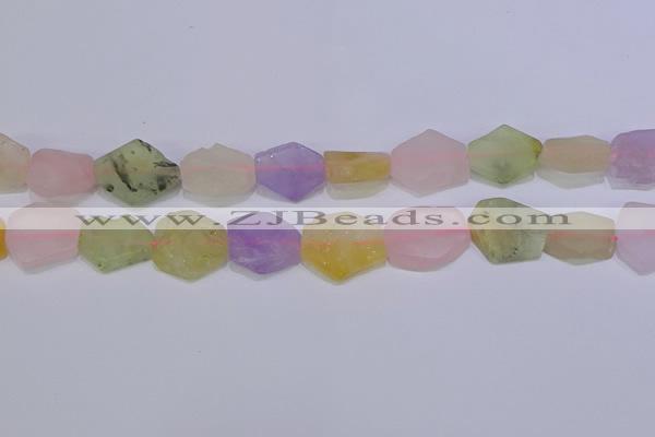 CNG6363 15.5 inches 14*18mm - 16*22mm freeform matte mixed quartz beads