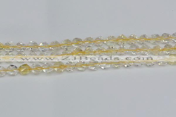 CNG7231 15.5 inches 8mm faceted nuggets citrine gemstone beads