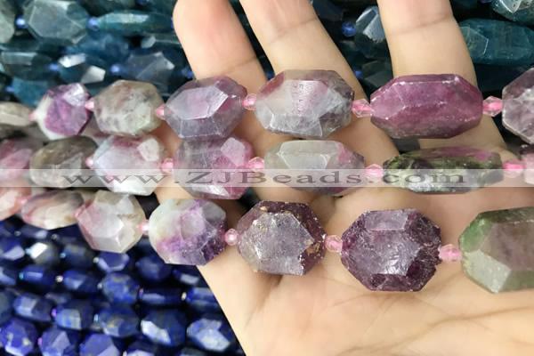 CNG7809 15.5 inches 13*18mm - 18*25mm faceted freeform tourmaline beads