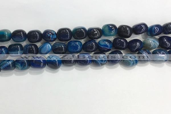 CNG8135 15.5 inches 8*12mm nuggets striped agate beads wholesale