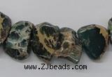 CNI20 16 inches 15*12mm nuggets natural imperial jasper chip beads