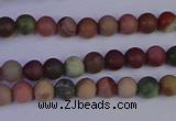 CNI360 15.5 inches 4mm round matte imperial jasper beads wholesale