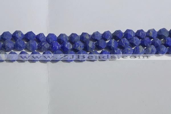 CNL1667 15.5 inches 10mm faceted nuggets matte lapis lazuli beads