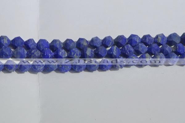 CNL1668 15.5 inches 12mm faceted nuggets matte lapis lazuli beads