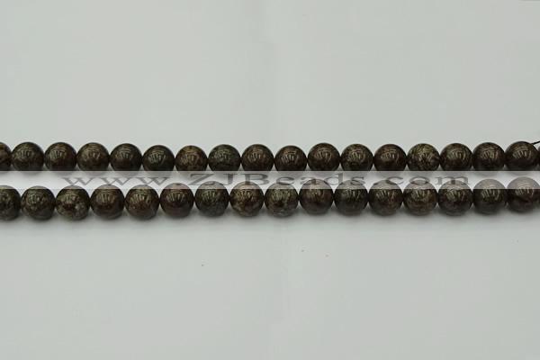 COB802 15.5 inches 8mm round red snowflake obsidian beads