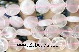 COIN111 15 inches 16mm coin rose quartz beads