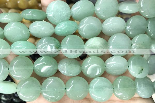 COIN116 15 inches 16mm coin green aventurine jade beads