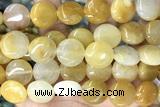 COIN119 15 inches 16mm coin yellow jade beads