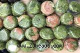 COIN121 15 inches 16mm coin unakite gemstone beads