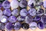 COIN127 15 inches 16mm coin amethyst gemstone beads