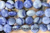 COIN128 15 inches 16mm coin blue aventurine jade beads