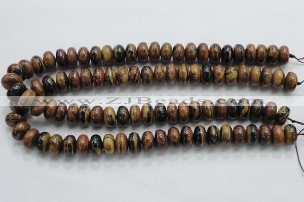 COP203 15.5 inches 8*14mm rondelle natural brown opal gemstone beads