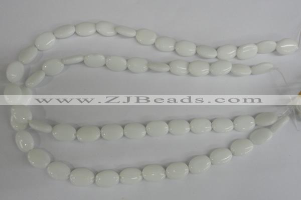 COV82 15.5 inches 10*14mm oval white porcelain beads wholesale