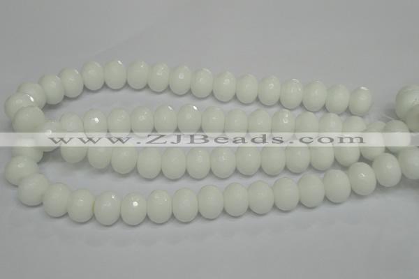 CPB62 15.5 inches 12*16mm faceted rondelle white porcelain beads