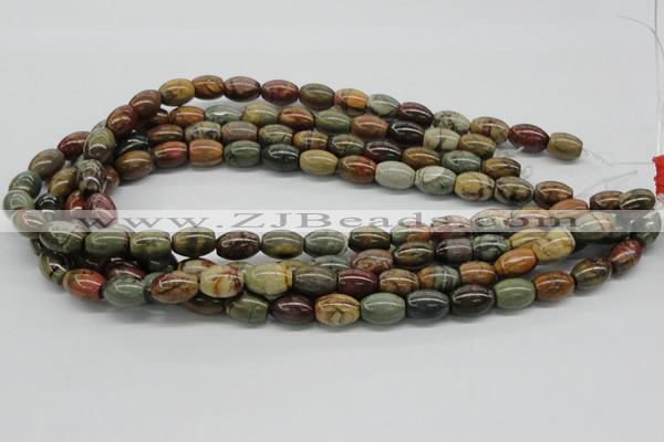 CPJ02 15.5 inches 10*14mm rice picasso jasper beads wholesale