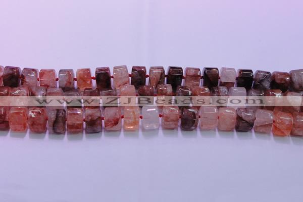 CPQ42 15.5 inches 11*15*15mm faceted triangle pink quartz beads