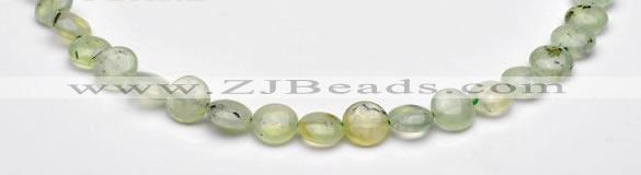 CPR07  A grade 10mm flat round natural prehnite gemstone beads