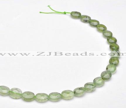 CPR11 A grade 10*12mm faceted oval natural prehnite stone beads