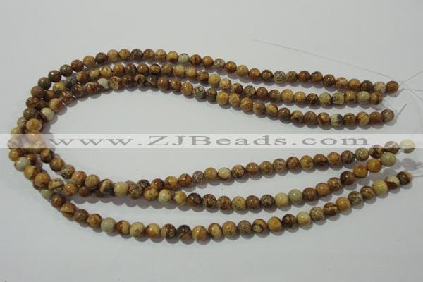 CPT451 15.5 inches 6mm round picture jasper beads wholesale