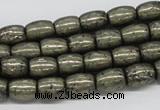 CPY09 16 inches 8*10mm drum-shaped pyrite gemstone beads wholesale