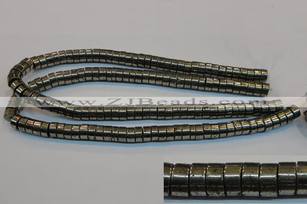 CPY117 15.5 inches 5*10mm heishi pyrite gemstone beads wholesale