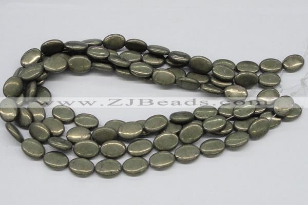 CPY14 16 inches 13*18mm oval pyrite gemstone beads wholesale