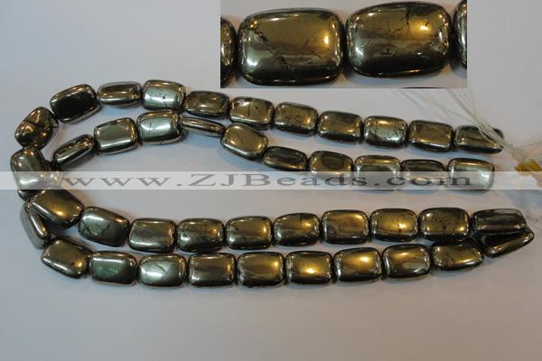 CPY324 15.5 inches 15*20mm rectangle pyrite gemstone beads wholesale