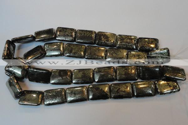 CPY325 15.5 inches 18*25mm rectangle pyrite gemstone beads wholesale