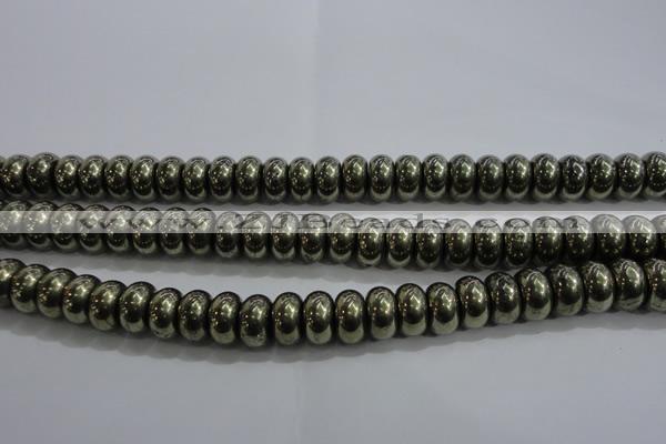 CPY424 15.5 inches 6*10mm rondelle pyrite gemstone beads