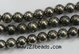 CPY48 16 inches 10mm round pyrite gemstone beads wholesale