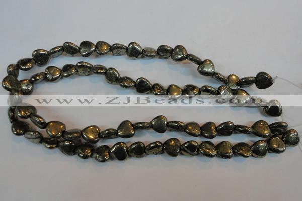 CPY52 16 inches 12*12mm heart pyrite gemstone beads wholesale