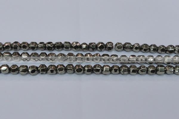 CPY617 15.5 inches 10mm nuggets pyrite gemstone beads