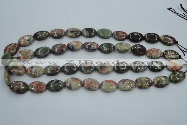 CRA15 15.5 inches 13*18mm oval natural rainforest agate beads