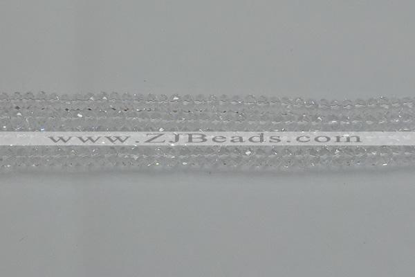 CRB1210 15.5 inches 4*6mm faceted rondelle white crystal beads