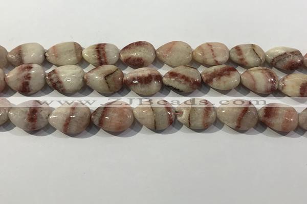 CRC1083 15.5 inches 15*20mm flat teardrop rhodochrosite beads