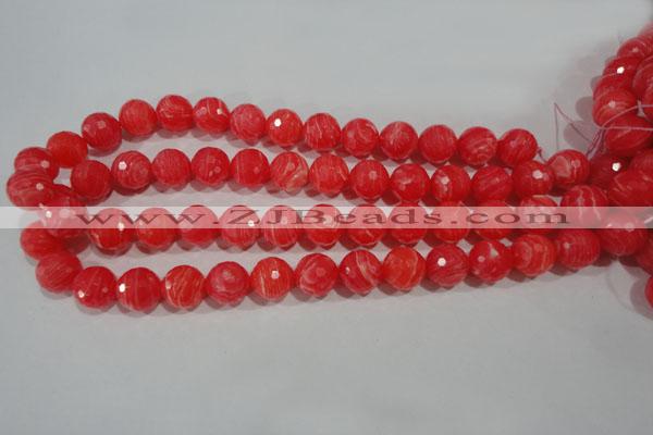 CRC515 15.5 inches 14mm faceted round synthetic rhodochrosite beads