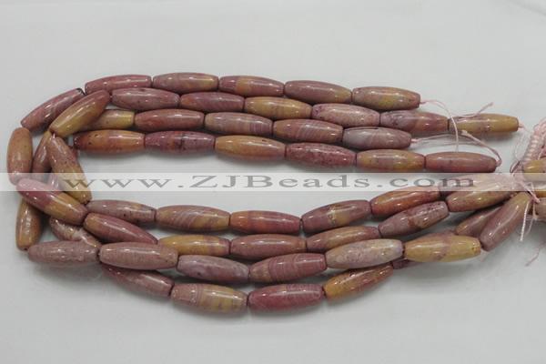 CRC69 15.5 inches 10*30mm rice rhodochrosite gemstone beads