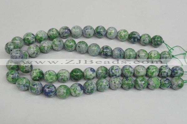 CRF155 15.5 inches 14mm round dyed rain flower stone beads wholesale