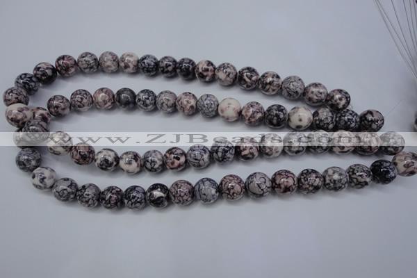 CRF284 15.5 inches 12mm round dyed rain flower stone beads