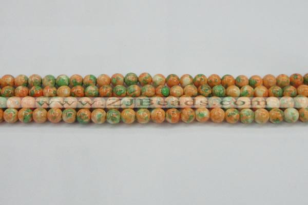 CRF309 15.5 inches 8mm round dyed rain flower stone beads wholesale