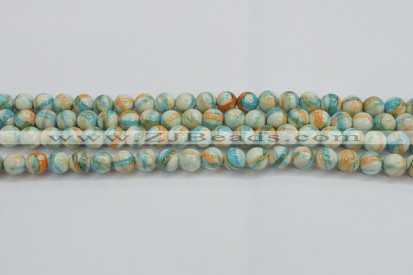 CRF394 15.5 inches 8mm round dyed rain flower stone beads wholesale