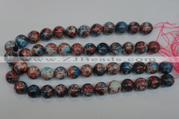 CRF74 15.5 inches 14mm round dyed rain flower stone beads wholesale