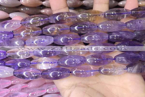 CRI301 15.5 inches 10*25mm rice ametrine gemstone beads wholesale