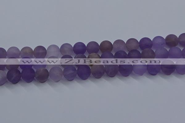 CRO1014 15.5 inches 12mm round matte amethyst gemstone beads