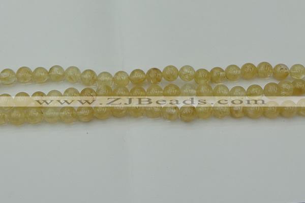 CRO1022 15.5 inches 8mm round yellow watermelon quartz beads