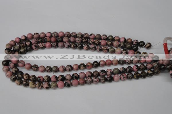 CRO121 15.5 inches 8mm round rhodonite gemstone beads wholesale