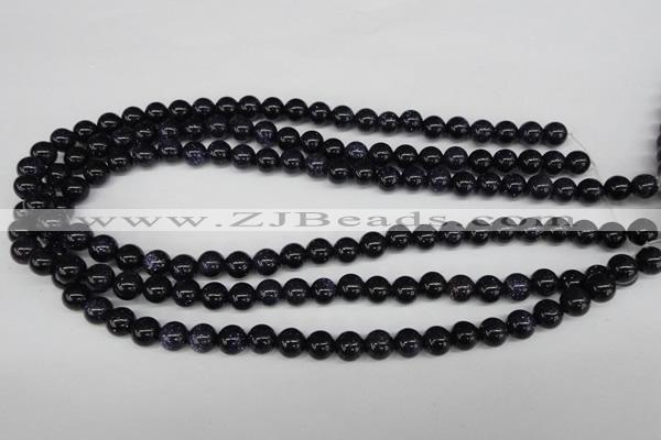 CRO129 15.5 inches 8mm round blue goldstone beads wholesale