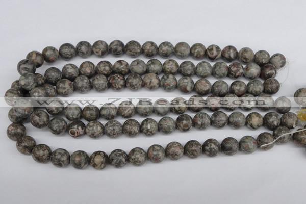 CRO325 15.5 inches 12mm round Chinese leopard skin jasper beads wholesale